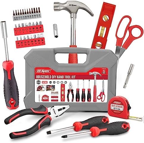 Hi-Spec Boîte à Outils Rouge 42 Pièces – Mallette Outils pour Mai...