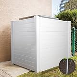 FENCY Privacy Screen Outdoor Air Conditioner Fence 48' W x 48' H, Vinyl Privacy Fence Trash Enclosure Privacy Screen Kit for Trash Bins and A/C Units, 2 Panels(White-Parallel)