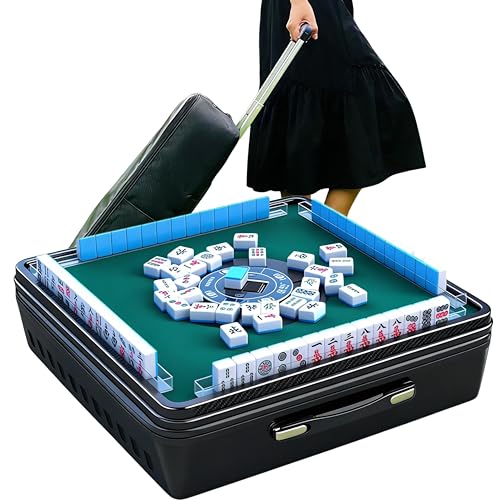Mesa automática de Mahjong portátil con 152 fichas magnéticas