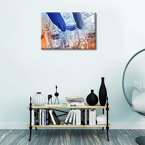 Image of TUMOVO Young Scientist Poster Wall Decor 1 Pieces Poster Clinical Laboratory Art Prints Wall Decor Living Room Medical House Decor Stretched and Framed Ready to Hang (12 inch Wx18 H)