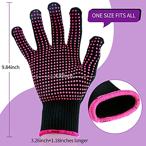 Image of Heat Gloves for Hair Styling,Heat Resistant Gloves for Hair Styling Curling Iron Glove Heat Resistant Mat Curling Wand