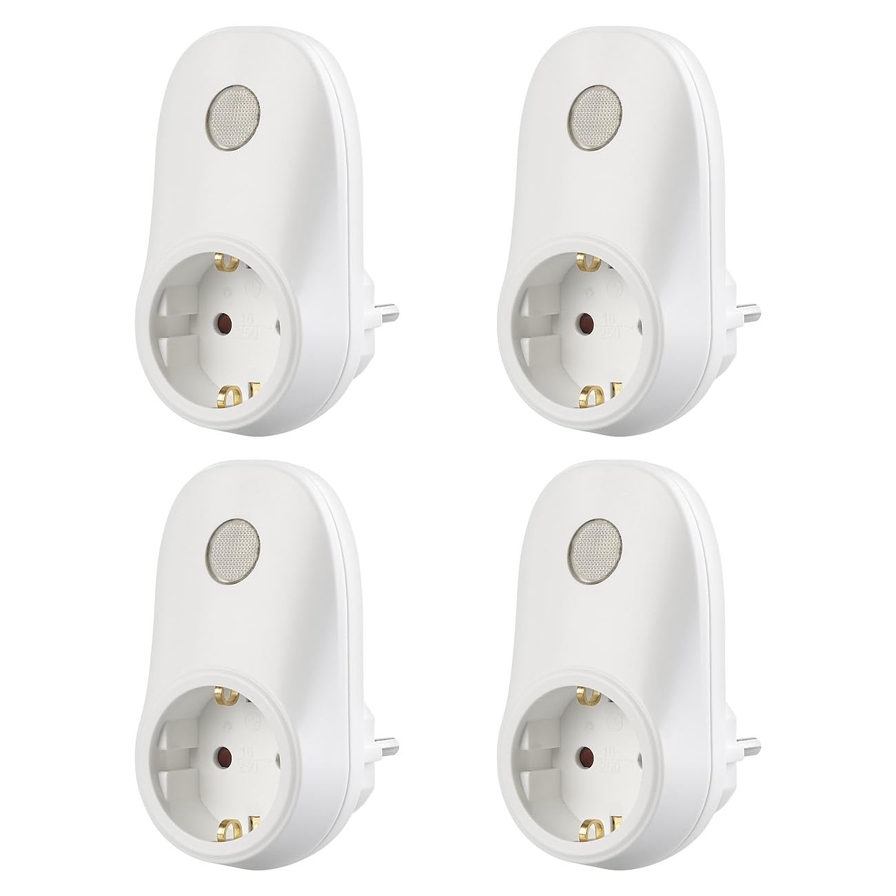revolt Übergangsstecker: 4er-Set Steckdosen-Adapter mit Lichtsensor, 230V, 690 W Schaltleistung (Helligkeitssensor Steckdose, Zwischenstecker Steckdosenschalter, Schalter)