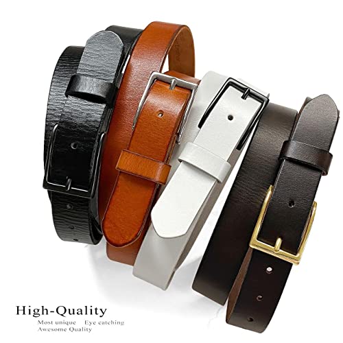 Women's 1-1/8"(30mm) wide Full Grain Genuine Leather One Piece Casual Dress Belt or Studded Punk Jean Belt2