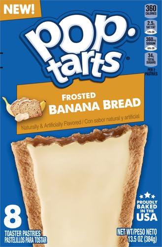 Image of Pop-Tarts Toaster Pastries, Breakfast Foods, Kids Snacks, Frosted Banana Bread (8 Pop-Tarts) (Pack of 2)