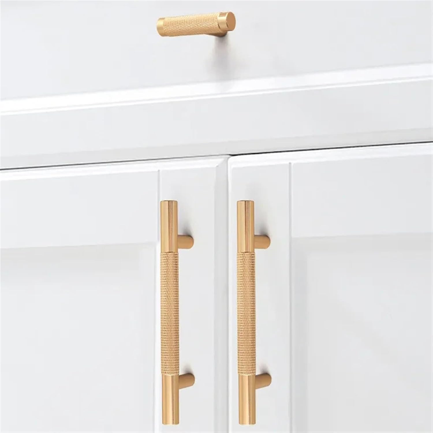 Round Rod Knurled Carved Aluminum Alloy Furniture Door Handle Cupboard Wardrobe Door Pulls Cabinet Drawer Knobs Hardware 2Pcs(96mm)