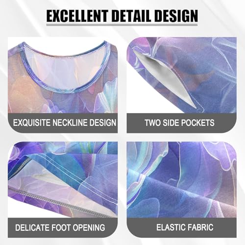 senya Short Sleeve Pajamas Sets Summer Cotton Sleepwear Beautiful Blue Purple Floral4