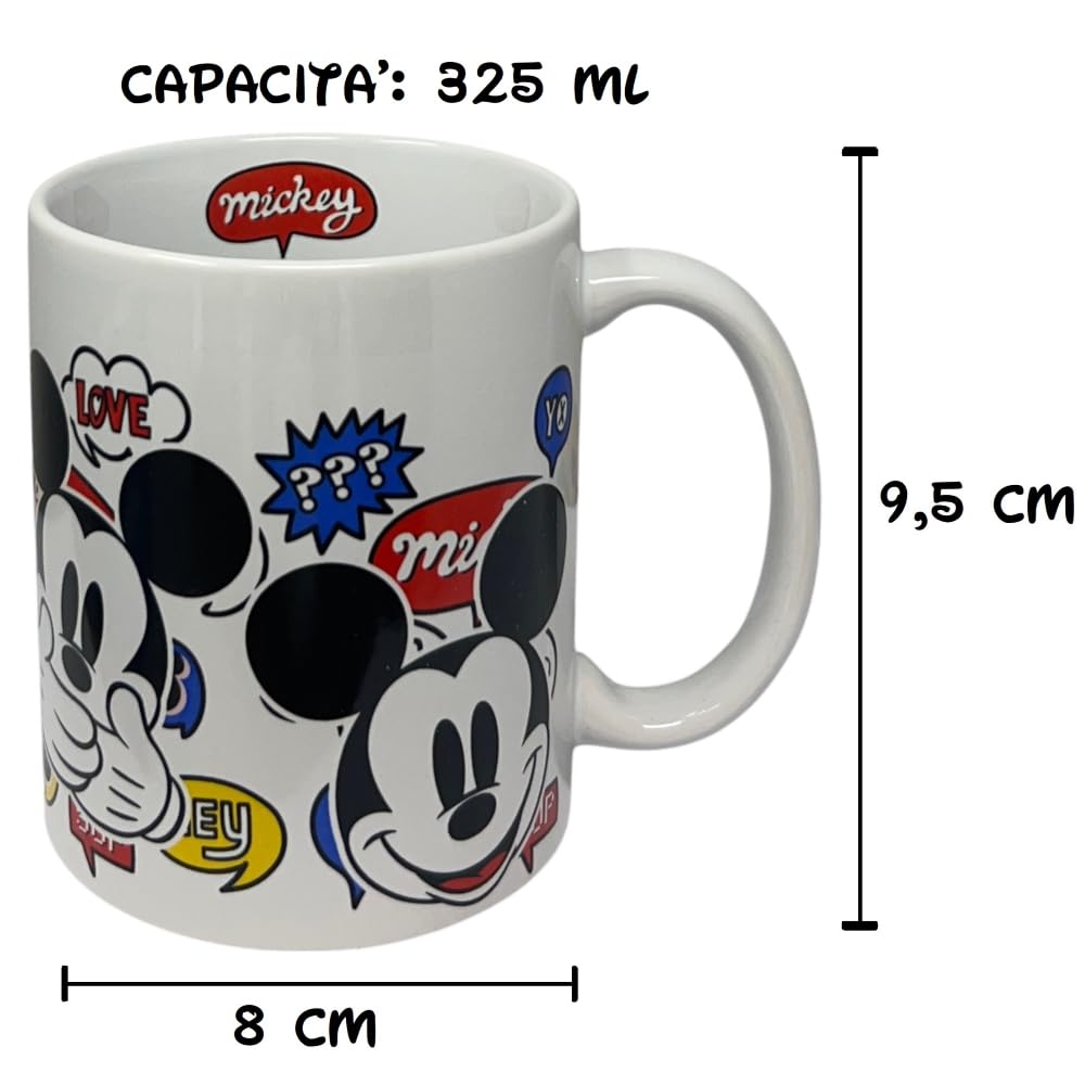 Tazza In Ceramica Stor Con Topolino - 325 Ml, Regalo Ufficiale, Senza BPA