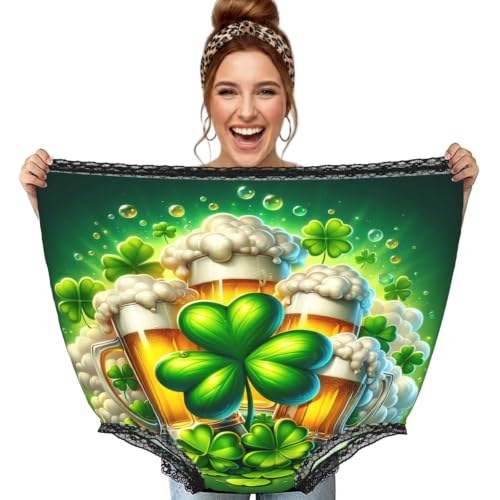 Culotte grand-mère Augenstern St-Patricks-Beer-Shamrock, slip noir géant humoristique