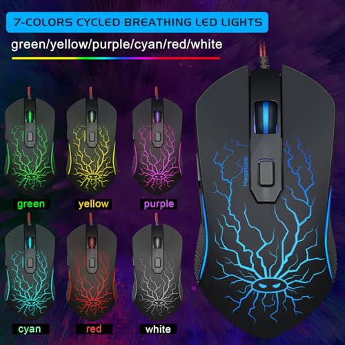 image for MageGee Gaming Keyboard and Mouse Combo, K1 RGB LED Backlit Wired Keyb