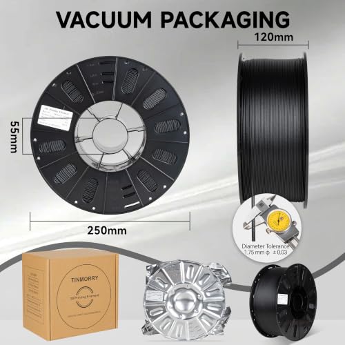 Image of TINMORRY PETG-GF Glass Fiber PETG Filament 1.75mm, 3 KG, Frosted Black