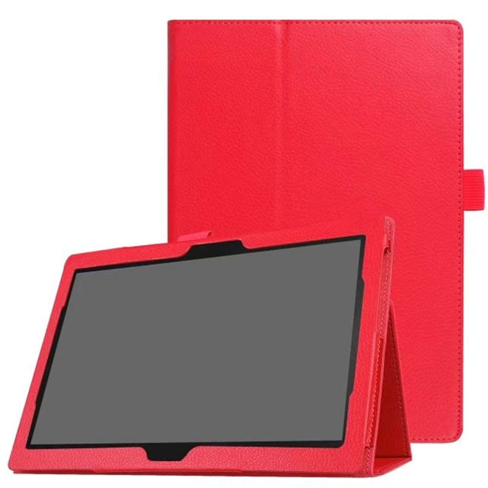 Zrengp Shell for Lenovo Tab 4 10 / Tab 4 10 Plus 10.1" Leather Case, Ultra Slim Folio Stand Cover for Lenovo Tab 4 10.1 TB-X304F/N/L TB-X504F/N / Tab4 10 Plus TB-X704F/N/L 10.1" (Red)