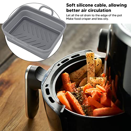 Fryer Liner, Reusable Heat Resistant Fryer Pan 2 Pieces Bpa Free, With Oven Handle (Gray) #TOP5