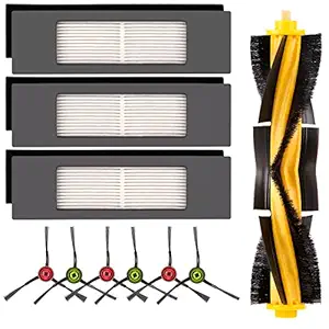 Replacement Parts for Robot Vacuum Ecovacs DEEBOT OZMO 920 950 T8 AIVI Max T9 T5 N5 N7 N8+ N8 Pro Plus Robot Vacuum Cleaner Accessories Kit, 1 Main Roller Brush, 3 HEPA Filters, 6 Side Brushes