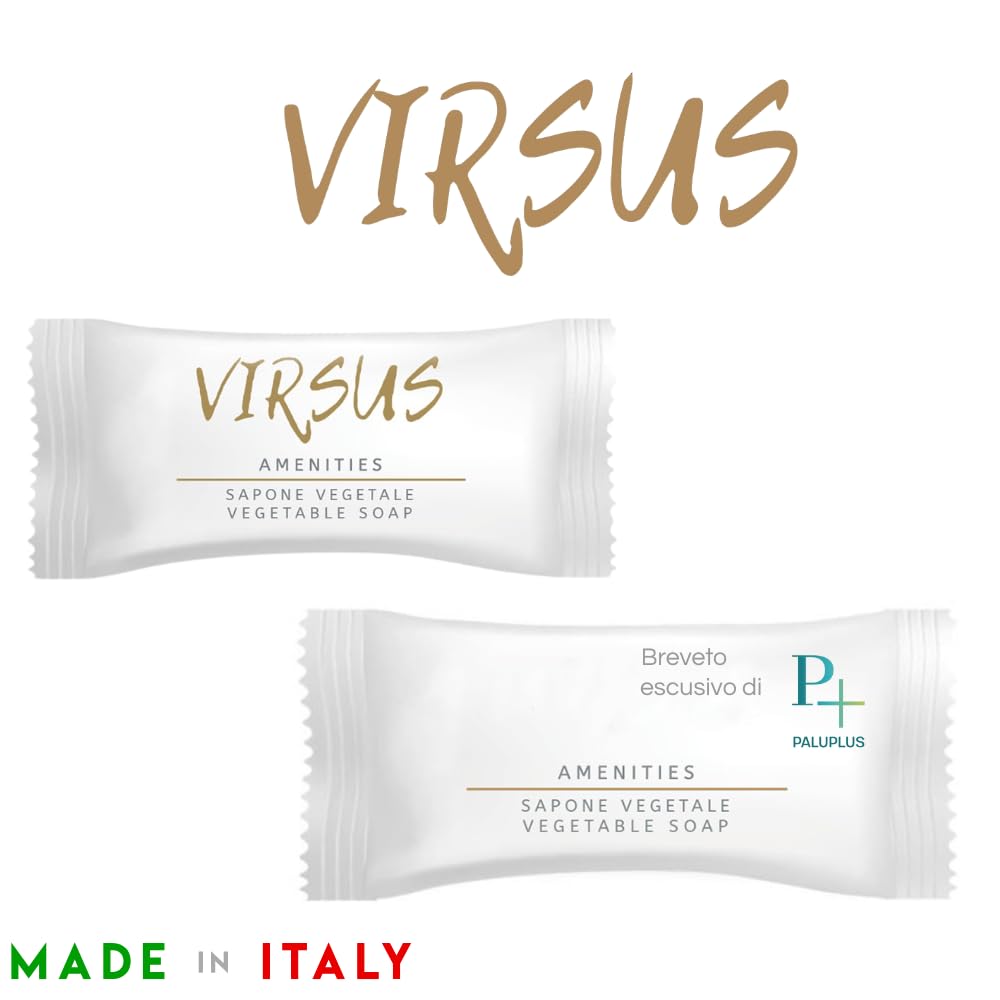 Virsus 500 Saponette monodose peso 9 gr, sapone vegetale monouso saponette profumate in bustina per Albergo Hotel B&B Host Airbnb Linea cortesia