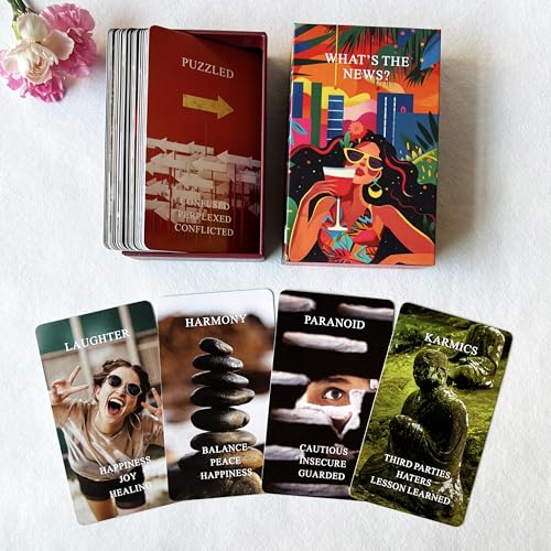 Vzmeiyre What's The News? Situations Oracle Cards, Life Oracle Deck, Love and Career Oracle Cards for Beginners, Pouring hot Tea and Expose Hidden Truths