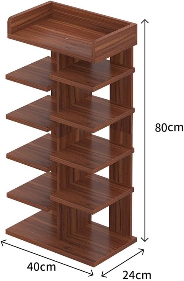 Free Standing Shoe Racks Shoe Closet 6-Tier Shoe Rack Home Simple Shoe Rack Double Row Storage Space Saving H31.5 Inch Suitable for Entrance Hallway Bedroom (Color : B, Size : 108cm) (B 80cm)