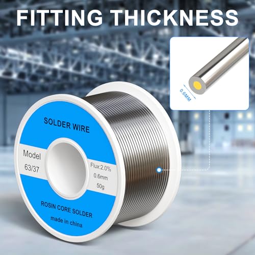 Image of 63 /37 Tin Lead Rosin Core Solder Wire Ideal for Circuit Boards & Electrical Repairs