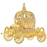 FOMIYES Organizador de Joyas Figura de Carruaje Real Pintada a Mano, Caja de Almacenamiento de Aleación de Zinc Robusta Bisagras para Anillos y Pendientes, Adecuado para Mujeres y Niñas