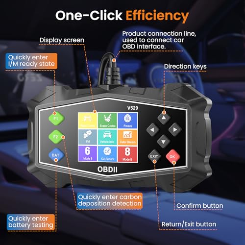 Escáner OBD2 para coche con diagnosis de emisiones EVAP y sensor de O2 3
