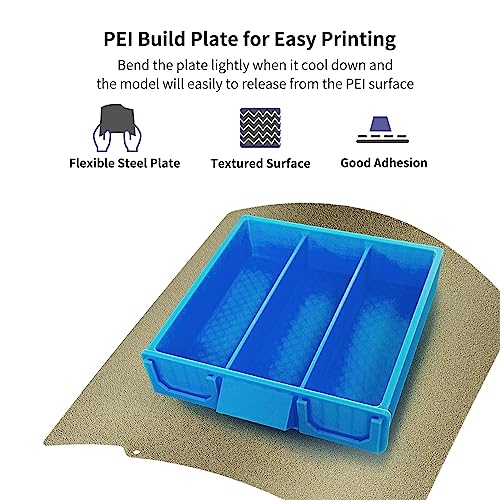 Image of Double Sided Textured PEI Sheet 350x350mm, Flexible PEI Spring Steel Sheet+Magnetic Build Plate for Voron 2.4 RepRap 3D Printer