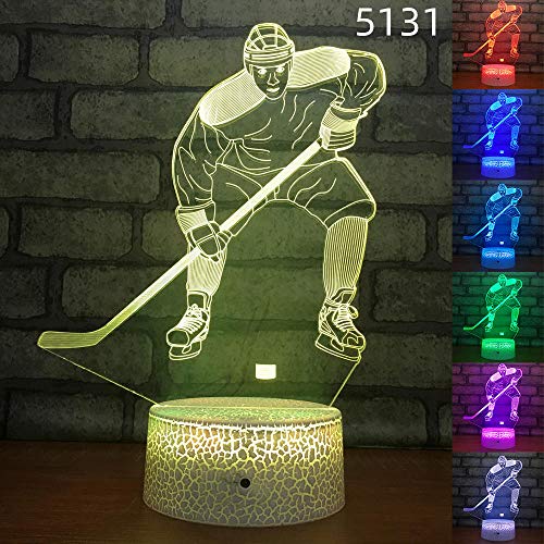 Sports 3D Night Light Led Lampe de bureau Chevet Creative Night Light Nouveauté Électronique Cadeau Lampe-Fond Noir + Coloré Touch_5131 Cover