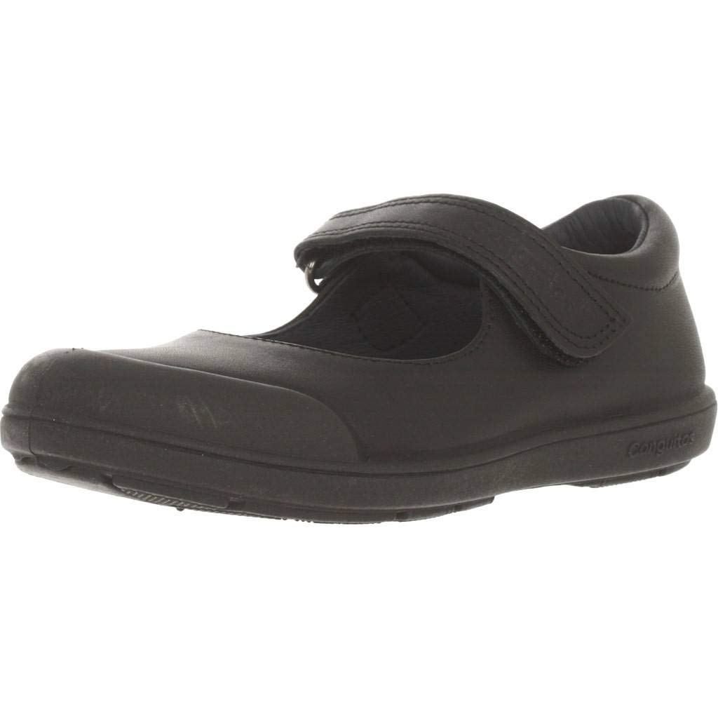 Conguitos Girl'S Black Washable Leather School Shoes - Zapatos Colegiales Infantiles de Piel (Negro/Talla 25)