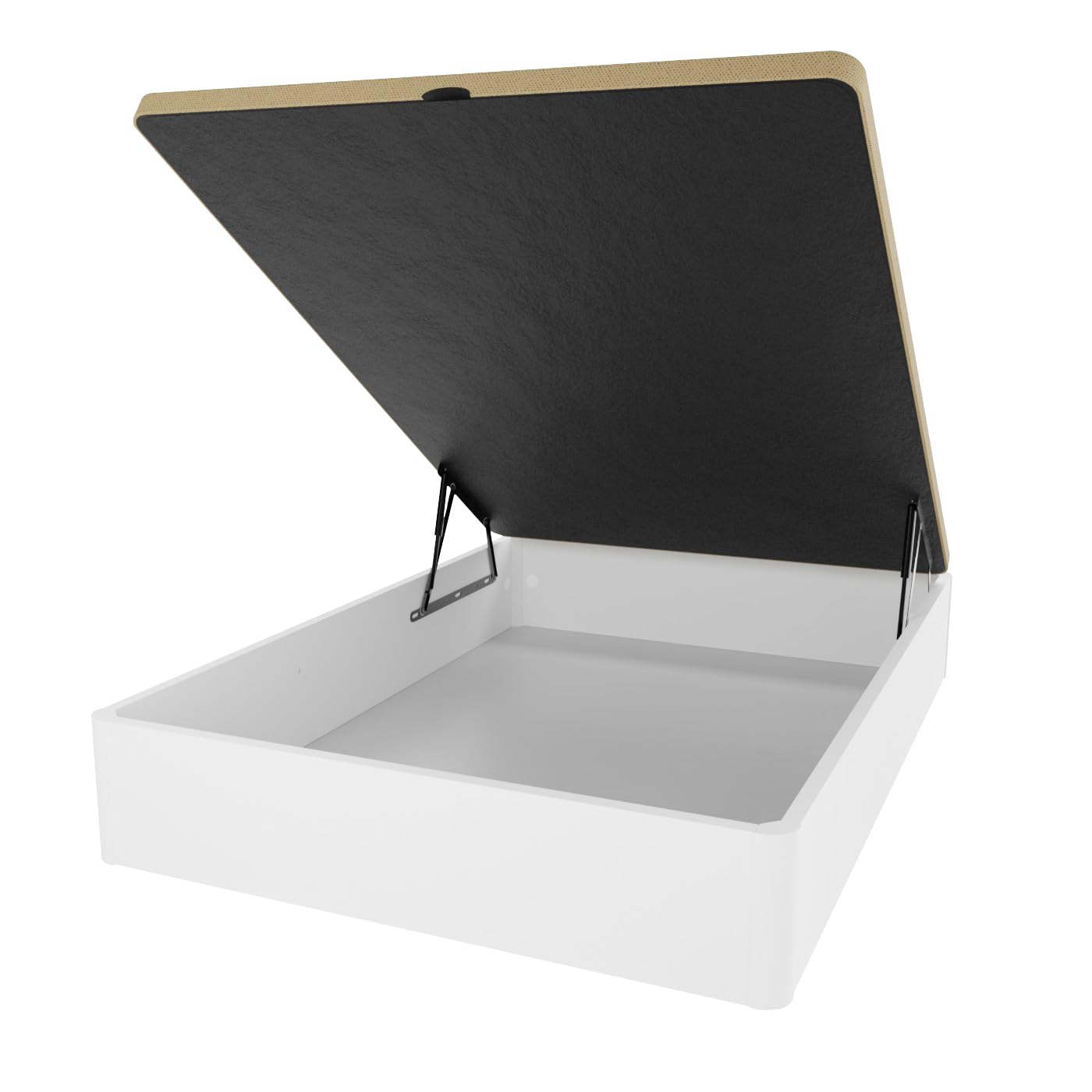 amuéblate Online - Canapé Abatible de Madera Súper Reforzado con Gran Capacidad, Esquinas Redondeadas, 150 x 190, Blanco