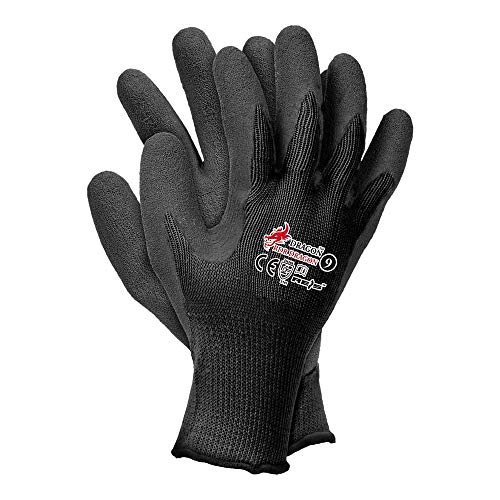 Reis Rdrsb9 Dragon Guanti Protettivi Da Lavoro, Taglia 9, Confezione Da 12 Paia - Antiusura, Antistrappo, Rivestimento In Gomma Porosa, Colore Grigio/Nero
