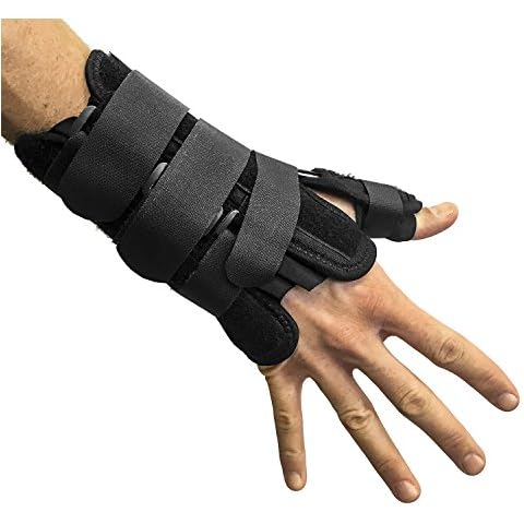 CROSSTRAP Thumb & Wrist Brace | Right or Left Hand Splint & Stabilizer with Adjustable Strap and Removable Splint (S/M) Cover