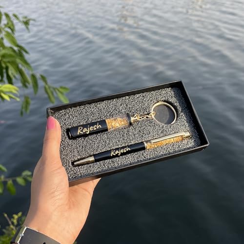 Image of Customized Pen & Keychain Gifts with Name Engraving | Personalized Pen for Gifting | Gift Set for Men & Women, Corporate Gift Set, Personalized Pen and Keychain