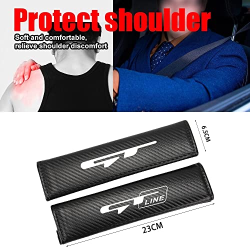 2 Pcs Car Seat Belt Cover for Kia GT LINE ELANTRA Sportage Stinger KX5 K3 K4, Carbon Fiber Shoulder Pad Safety Protection Cushion Soft Comfort Seat Belt Padding Auto Interior Styling Accessories