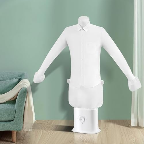 Automatic Ironing Machine for Home, Vertical Steam Closet & Inflatable Clothes Dryer, Hands-Free Ironing System for Shirts and Pants, Portable Steam Iron with Adjustable Temperature Control (White)