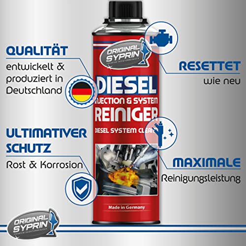 SYPRIN - Syprin Additif et Nettoyant pour Entretien des Systèmes Diesel, Nettoyage et Rinçage des Injecteurs, Buses d'Injection, Filtres à Particules Diesel, DPF - Additif pour Carburant