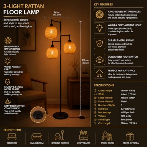 Image of Premium Decorative LED Floor Lamp & Glass Art Collection - Modern FlloNight Light - Unique Aesthetic Home Gift (Rayzen)