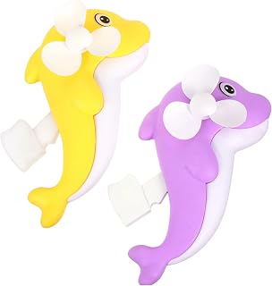 MERRYHAPY Adjustable Fan 2Pcs rechargeable fan handheld battery fan Tabletop Fan cartoon fan charging fan travel hand fan USB Hand Held Fan