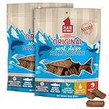 PLATO Pet Treats Real Strips - Air-Dried Meat Bars for Dogs - Delicious, Limited Ingredient Dog Treats - Grain Free Dog Treats - Original Real Strips Salmon 18oz - 2 Pack