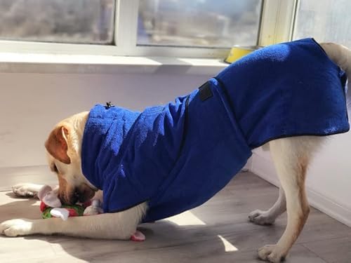 Dhdm Dog Absorbent Bathrobe Pet Bathrobe Cats Quick Dry Microfiber Beach Towel For Large Medium Small Dogs Fast Dry Dog Accessories (Color : Blue, Size : M Code) #TOP3