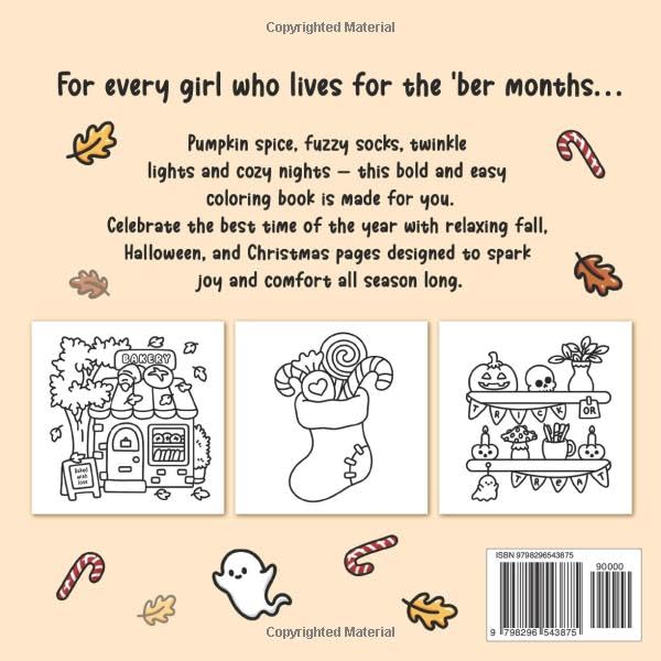 Snapklik.com : Cozy Girl Season: Bold And Easy Coloring Book For Adults ...