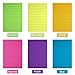 6 Pieces Sticky Notes Lined Self Sticky Notes Lined Colorful Lined Post Memos for Office, School and Home, 50 Sheets (Bright Neon Colors, 4 x 6 Inch)