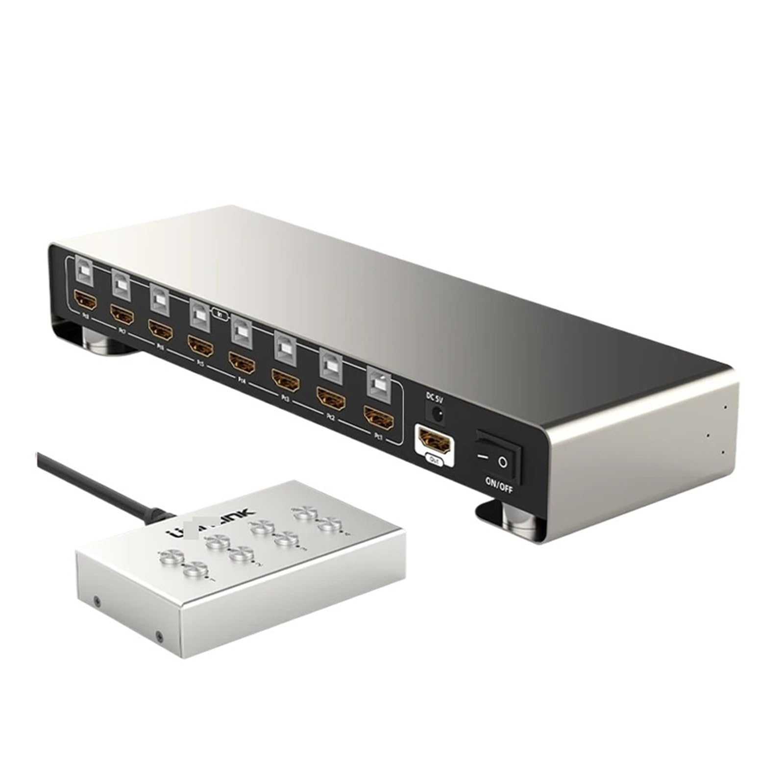 4K HDMI USB KVM Switch 8 Port 8 Devices Share 1 Monitor 4 USB with Controller for Mouse Keyboard Printer Disk Extender(EU Plug)-image-49