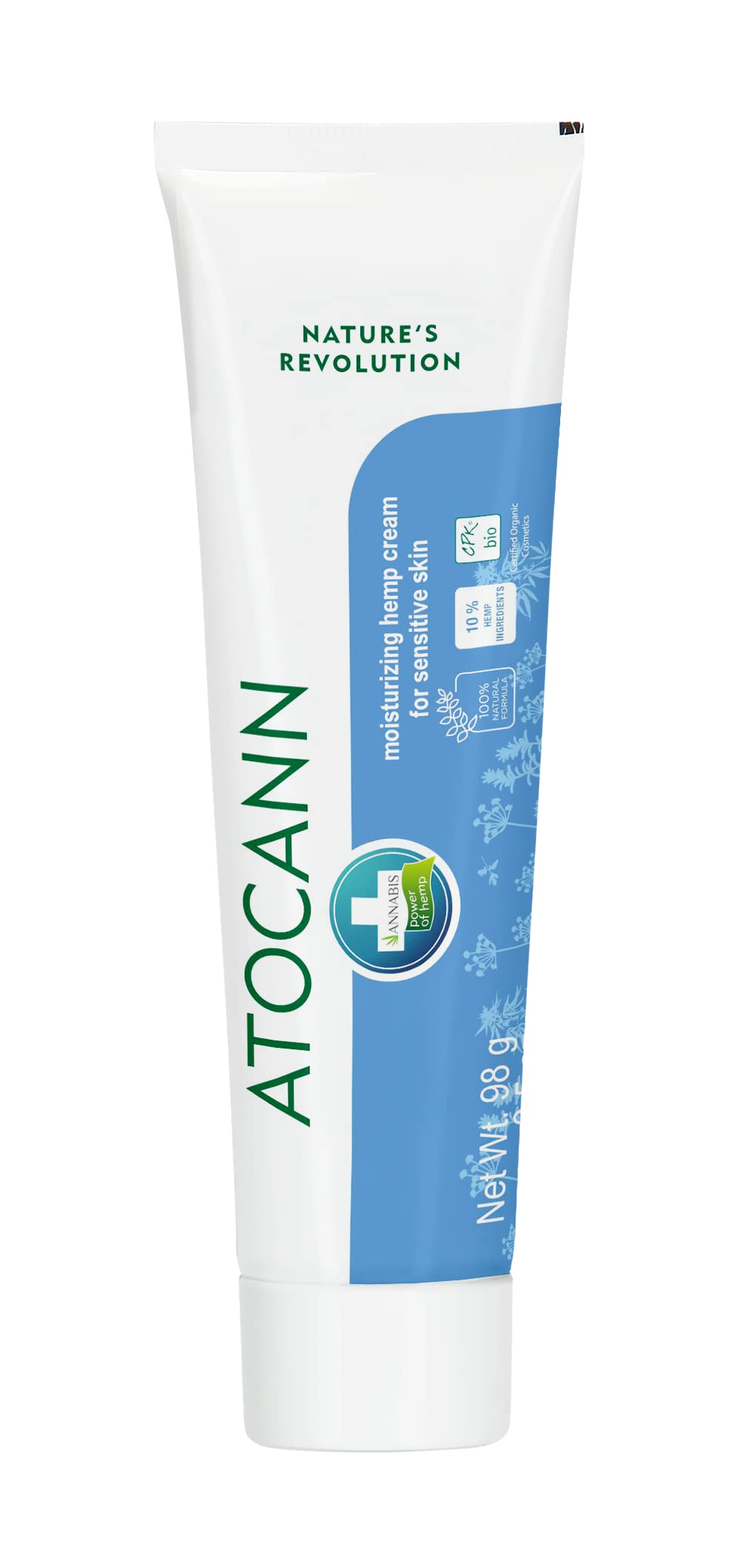 Annabis ATOCANN Organic face & body skin cream for Psoriasis | Rosacea | Dermatitis | Skin Itch Relief | with Zinc Oxide and Hemp Seed oil | 100ml