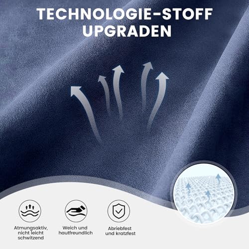 Sedia da gaming in tessuto, sedia da gioco con cuscino a molle insacchettate, sedia girevole ergonomica, con poggiapiedi, portata 150 kg, blu scuro - Sedia gaming - Immagine 6