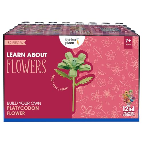 Image of STEM Platycodon Flower Building Blocks Set (82 Pcs, 12-in-1) | DIY Flower Pen Stand Kit for Kids 6+ Years (Boys & Girls) | Creative Craft & Learning Toy | Ideal Gift for Kids