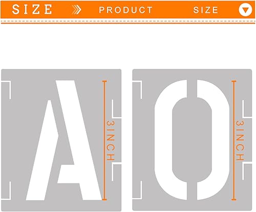 Miniatura 9 de Plantillas de letras y números del alfabeto de 4 pulgadas, 42 plantillas de plástico reutilizables con símbolos para manualidades artísticas,