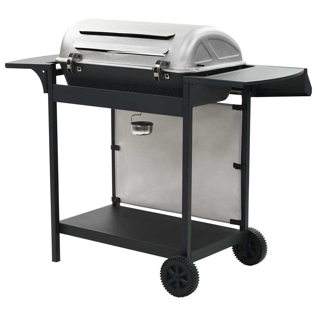 Barbecue a gas con 6 fiamme, in acciaio inox, stazione barbecue da giardino con termometro, 12 kW, superficie di cottura 63,5 x 37,5 cm, per terrazza e giardino