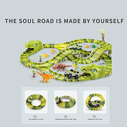 image for EDIONS 287Pcs Race Track Toys Train Set, Electric Cars Toy Set Flexibl