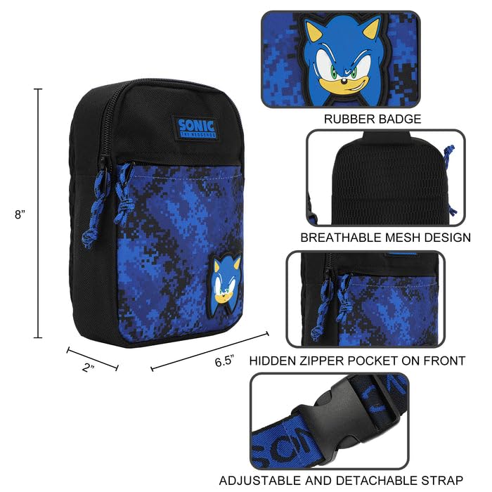 Bioworld Sonic The Hedgehog Sac à bandoulière pour garçon Bleu, bleu, Taille unique