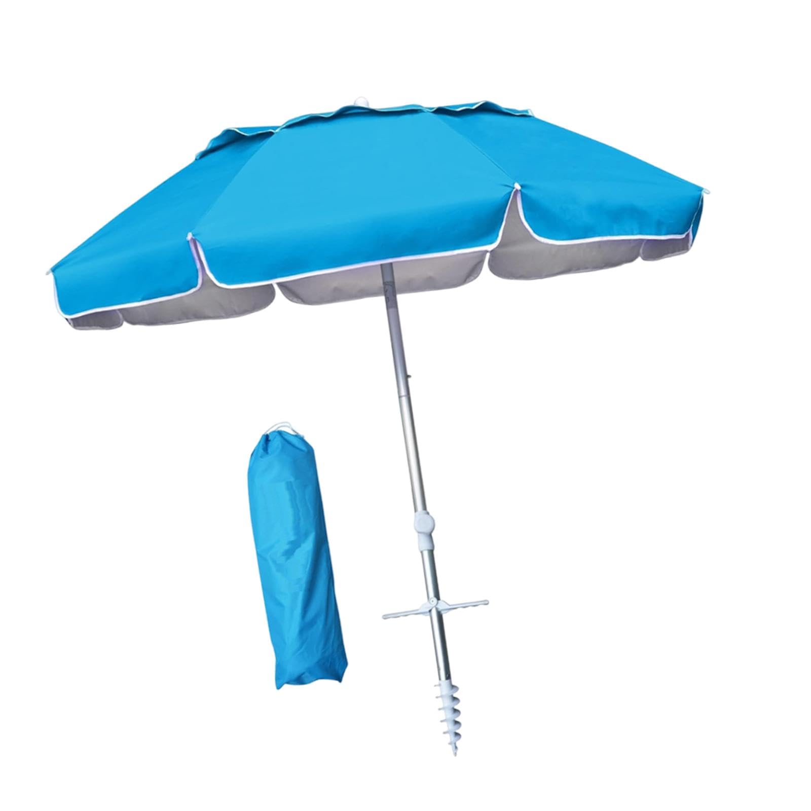 6ft Beach Umbrella with Sand Anchor Patio Parasol for Backyard Camping Patio-image-31