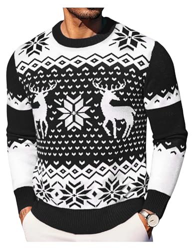 Demigimi Weihnachtspullover Herren Strickpullover Christmas Sweater...