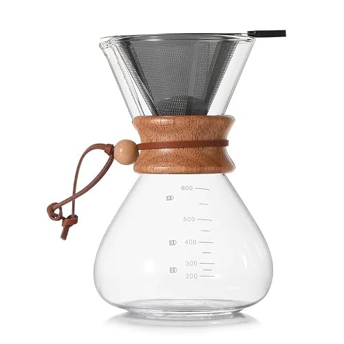 Tamimarch Pour Over Borosilicate Glass Coffee Maker